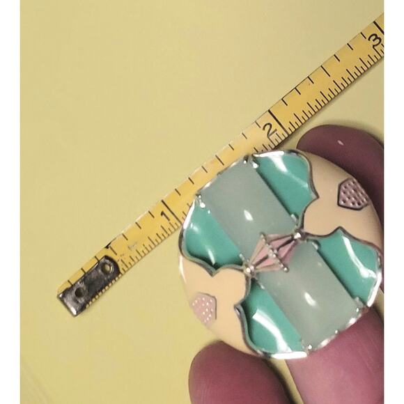 Handcrafted Enamel & Silver Lotus Flower 3-dimensional ring, adjustable band, - Picture 5 of 10